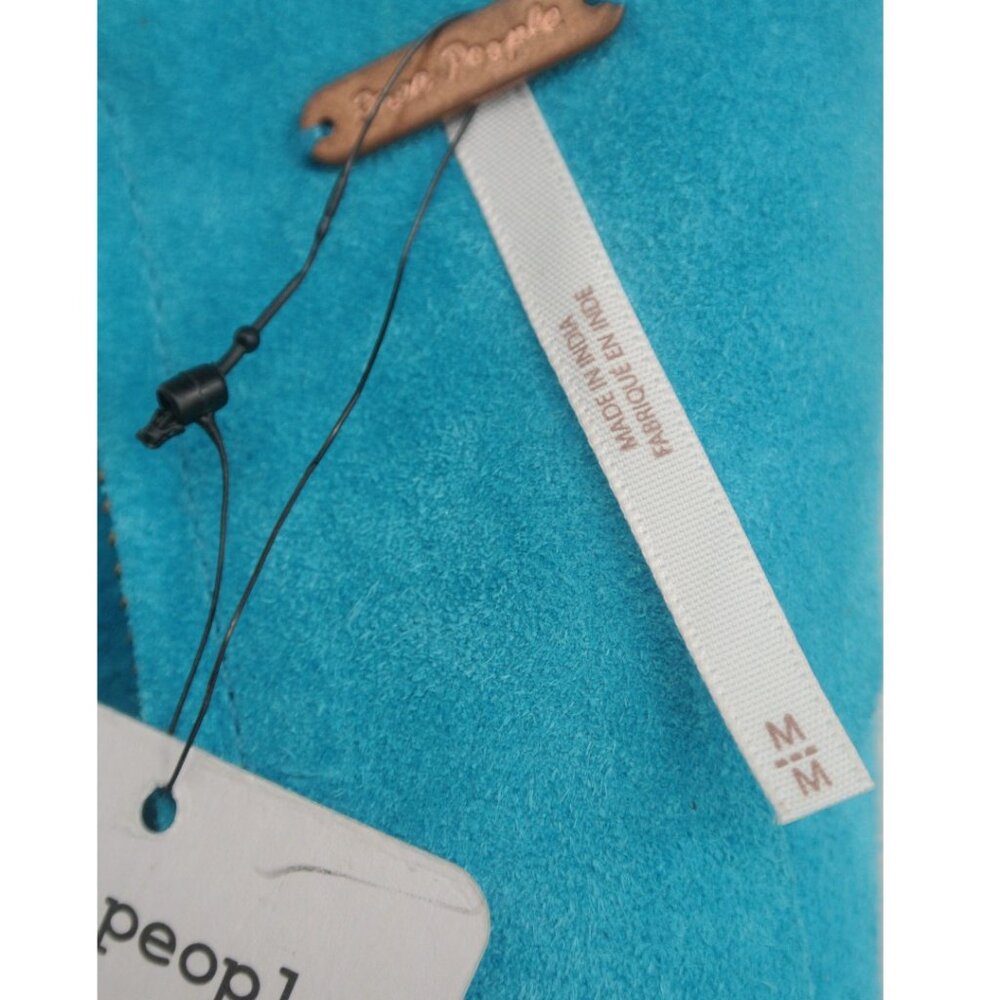 Free People NWT Short Sleeveless Suede Dress M Teal Shift - Picture 10 of 12